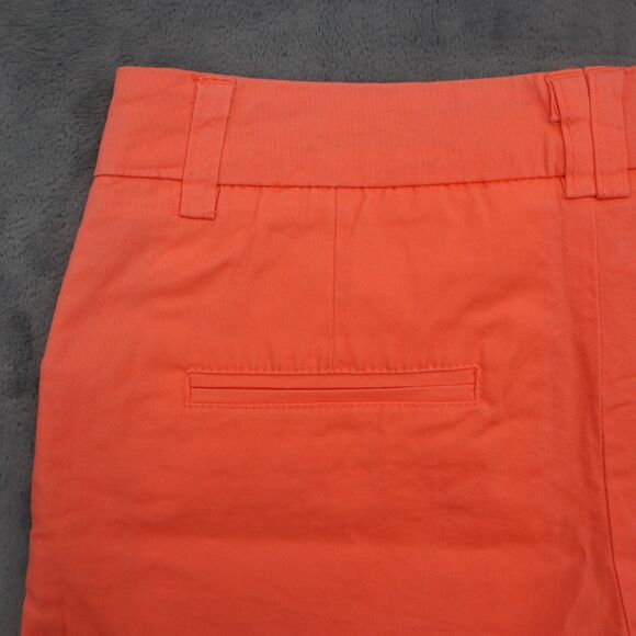 Ponny Tail Shorts Womens S Neon Orange Flat Front Mid Rise Slash Pockets Chino - Picture 13 of 16